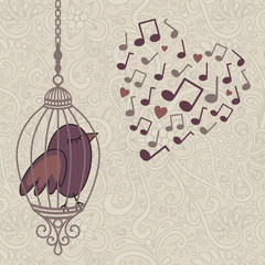 zingende vogels in de kooi