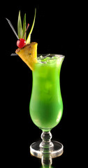 green cocktail with pineapple