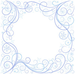 white card with blue snowflakes