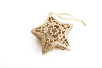 traditioneller Christbaumschmuck isoliert auf weißem Hintergrun