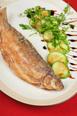 Fried peled fish
