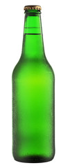 Beer bottle with drops