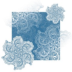 Doodle snowflake christmas background