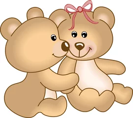 Door stickers Beren Teddy bears in love