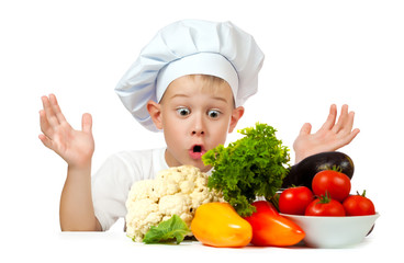 Surprised boy Chef