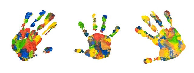 Drei bunte Kinderhände