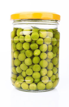 peas in a glass jar