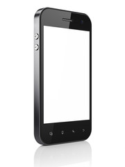 Beautiful smartphone on white background. Generic mobile smart p