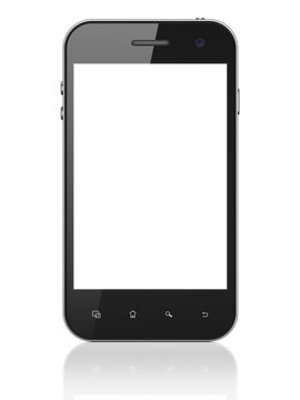 Beautiful smartphone on white background. Generic mobile smart p