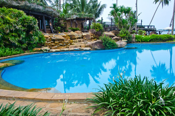 Swimming pool on the beach