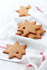 Gingerbread stars on kitchen towel