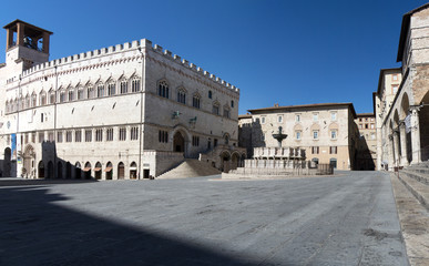 Piazza IV Novembre,Perugia, Italia - obrazy, fototapety, plakaty