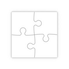 four puzzle pieces with clipping path
