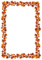 Autumn maple leaves frame. Vector illustration.