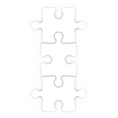 three puzzle pieces with clipping path