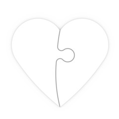 puzzle of a heart with clipping path