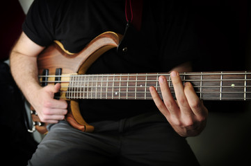 Fototapeta na wymiar Bass Guitar Player