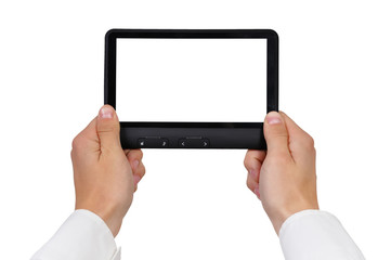 tablet in hands