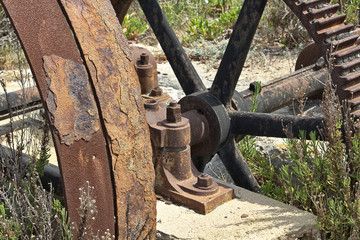 old iron gear abandoned
