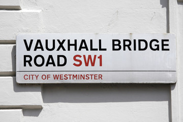 London Street Sign - Vauxhall Bridge