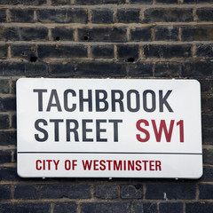 Fototapeta na wymiar London Street Sign - Tachbrook Ulica