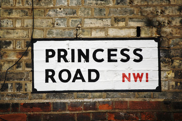Fototapeta na wymiar London Street Sign - Princess Road