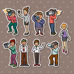 set of reporter people stickers