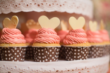 Sweet cupcake at wedding party