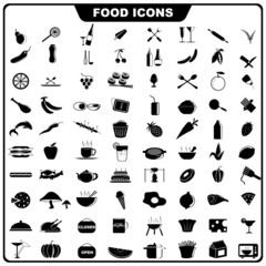 vector illustration of complete set of food icon