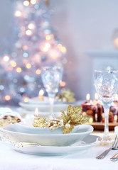 Place setting for Christmas