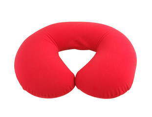 Red neck pillow for support your neck while traveling