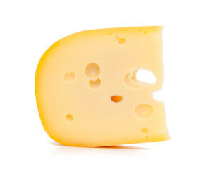 piece of cheese isolated on white background