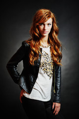 Portrait of woman model with shiny long hair