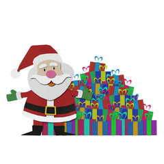 Santa claus  recycled paper craft on paper background.