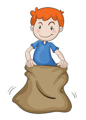 boy and burlap