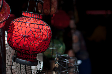 Fototapeta na wymiar Souvenir Chinese lantern at Panjiayuan Flea Market, Beijing