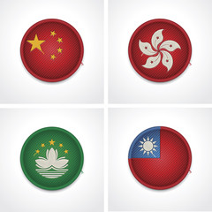 Flags of countries as fabric badges
