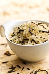 wild rice in ceramic bowl