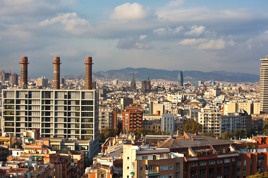 cityscape of Barcelona. Spain.