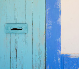 Blue and turquoise mediterranean door