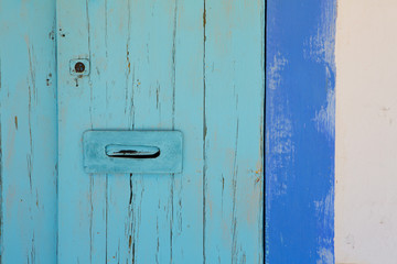 Blue and turquoise mediterranean door