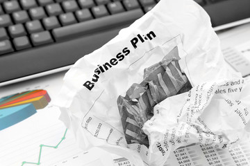 Rejected Business Plan on the Office Background