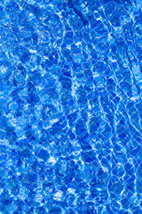 Blue tiels pool with ripple water reflection