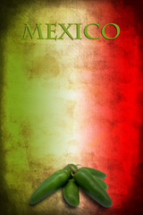 Mexican flag with jalapeno
