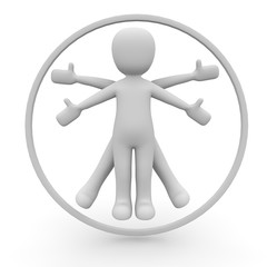 Vitruv-Mann von Leonardo da Vinci 3D