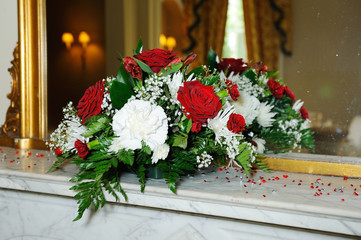 Flowers at wedding reception