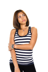 Fototapeta premium Portrait of thoughtful young woman