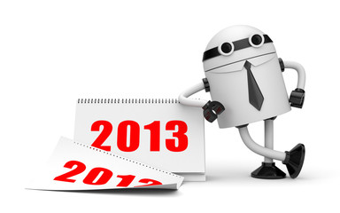 Obraz na płótnie Canvas Robot z kalendarza 2013