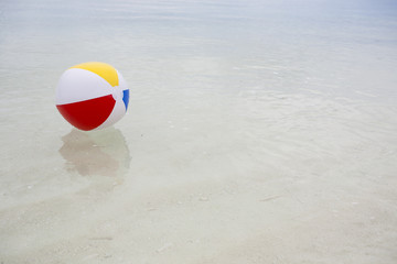 beach ball in the sea