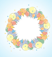 Abstract color shiny balloons border background